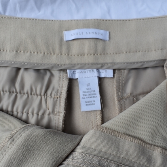 Charter‎ Club Sand Slim It Up Dress Pants 10 - Picture 4 of 5